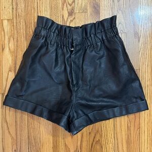 TopShop women's high waisted faux leather shorts SAME DAY SHIP